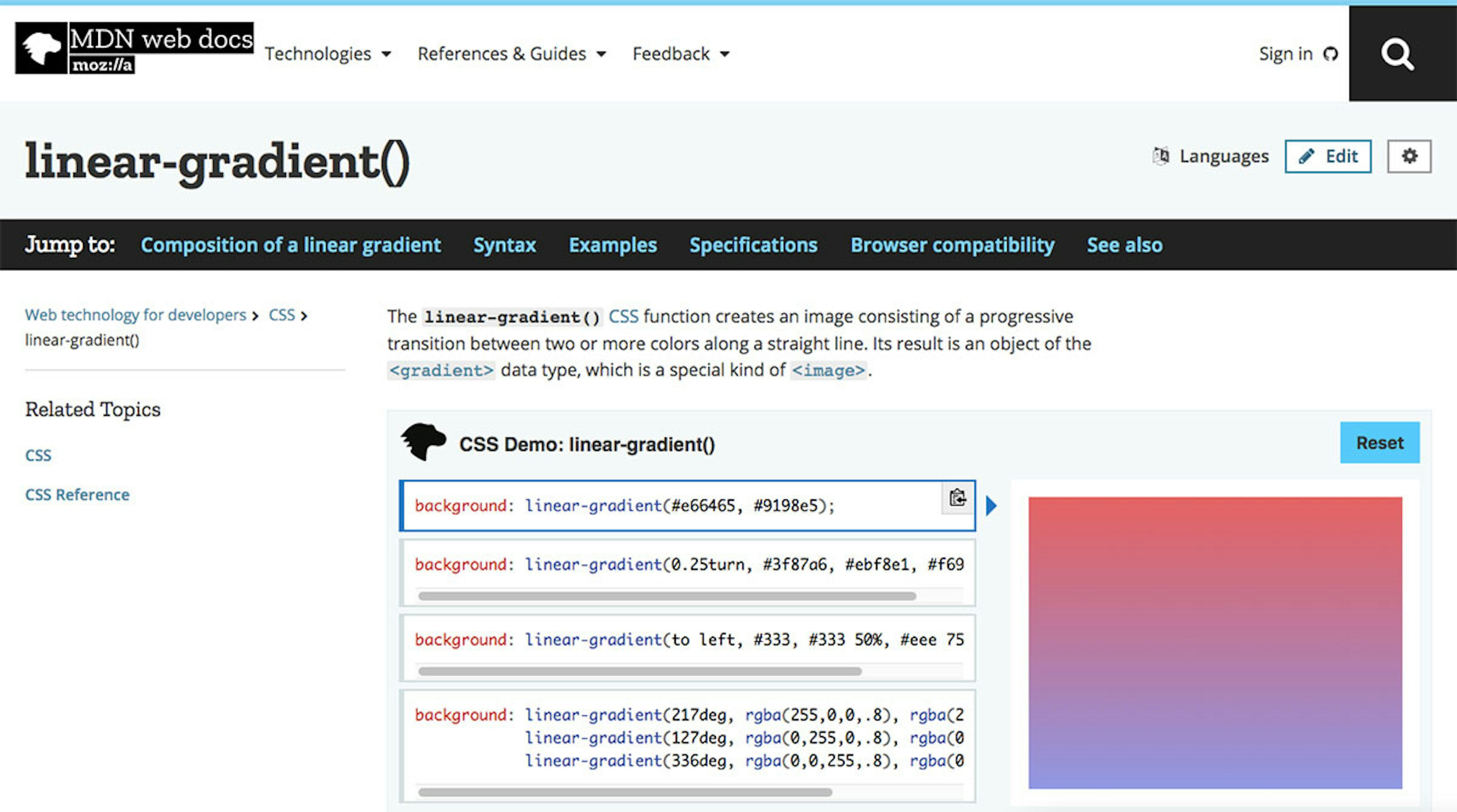 MDN Gradients